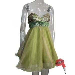 BG Haute Mini Dress Women Size 6 Pink Green Formal Fairy Homecoming Tulle Y2K